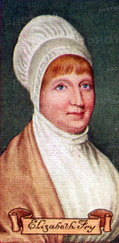 Elizabeth Fry, taken from a series of cigarette cards, 1935. Artist: Unknown