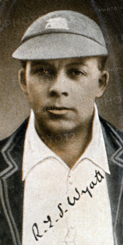 Robert Elliot Storey Wyatt, (Quiet Wyatt), all-round circketer, 1935. Artist: Unknown