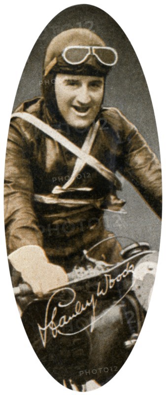 Stanley Woods (1903-1993), Irish motor cycle racer, 1935. Artist: Unknown