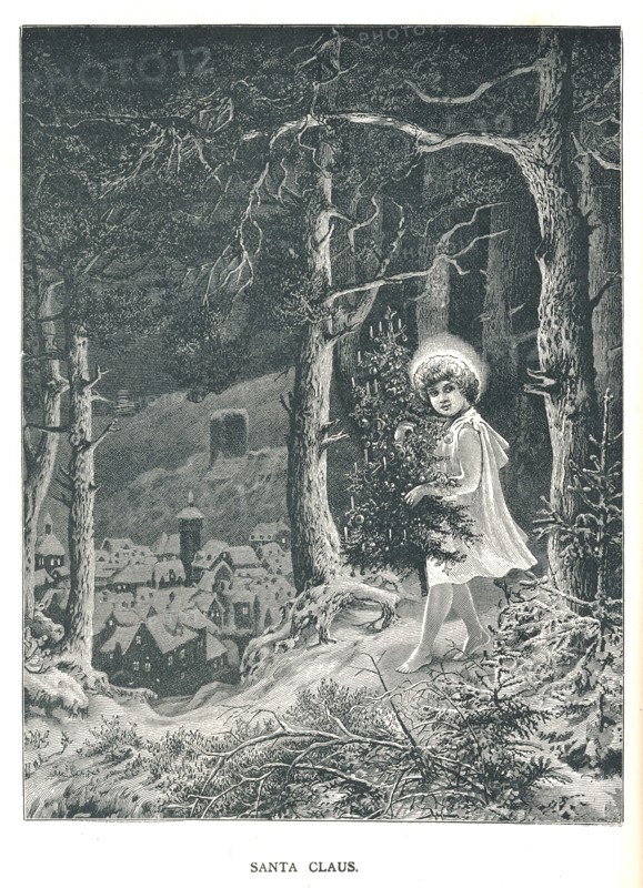 Santa Claus.Illustration From The Strand Magazine January-June 1891 Artist: Unknown