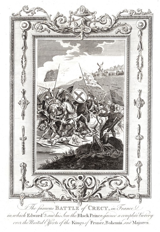 Battle of Crecy in France, 1346 Artist: Unknown.