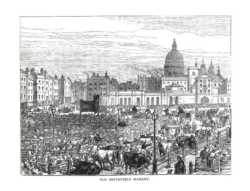 Old Smithfield Market, 1878. Artist: Unknown
