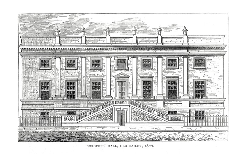 Surgeons Hall,Old Bailey,1800. Artist: Unknown