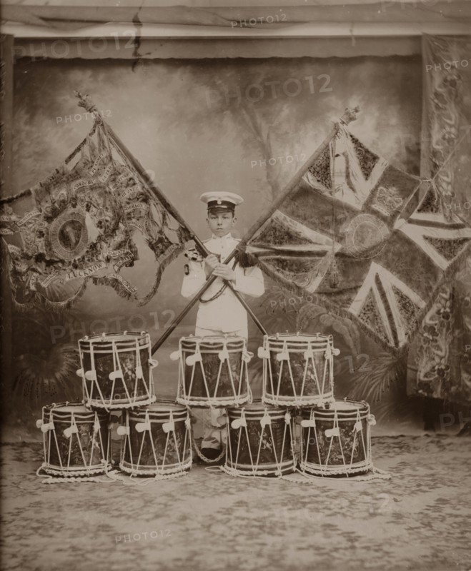 The Colours of the 1st Royal Munster Fusiliers, Rangoon, Burma, 1913. Artist: Unknown
