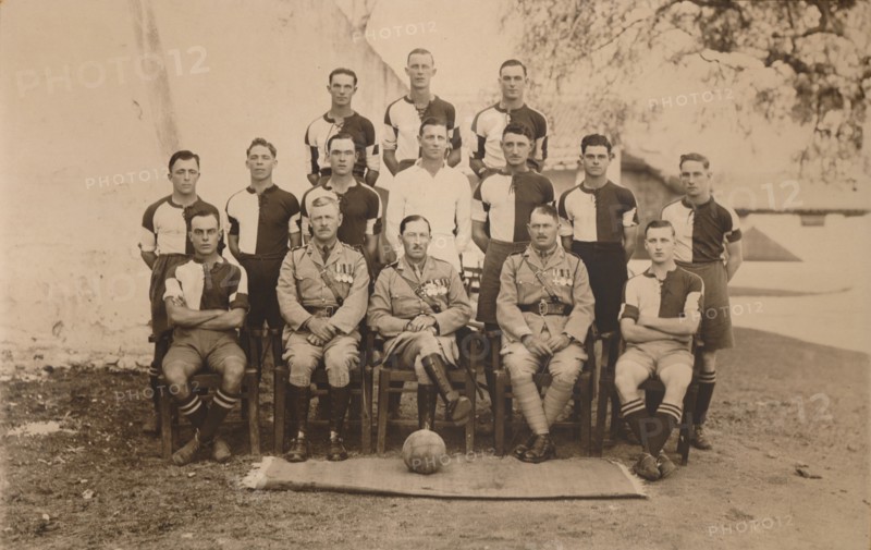 The Battalion Football Team of the First Battalion, The Queen's Own Royal West Kent Regiment. Poona, Artist: Unknown