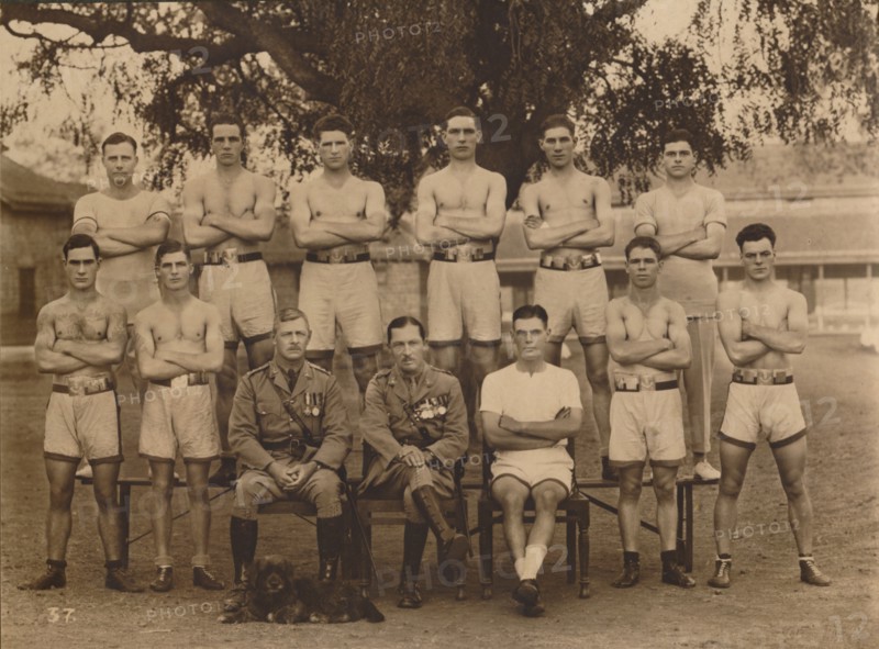 The Battalion Boxing Team of the First Battalion, The Queen's Own Royal West Kent Regiment. Poona, I Artist: Unknown