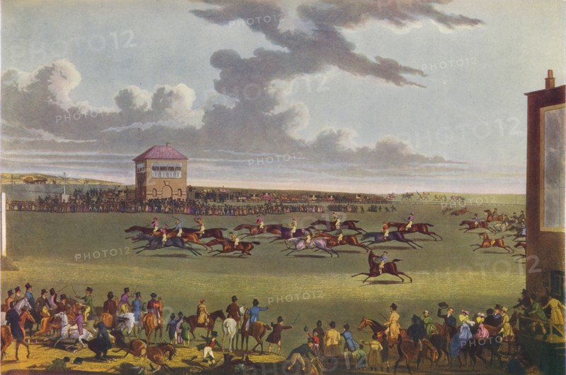 Newmarket Races, 1909.  Artist: James Pollard