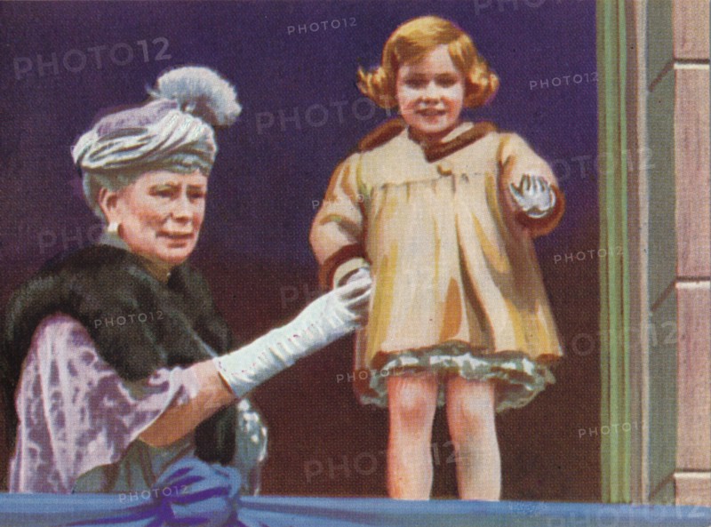 Queen Mary (1867-1953) and Princess Margaret (1930-2002) on the occasion of King George V's Silver J Artist: Unknown