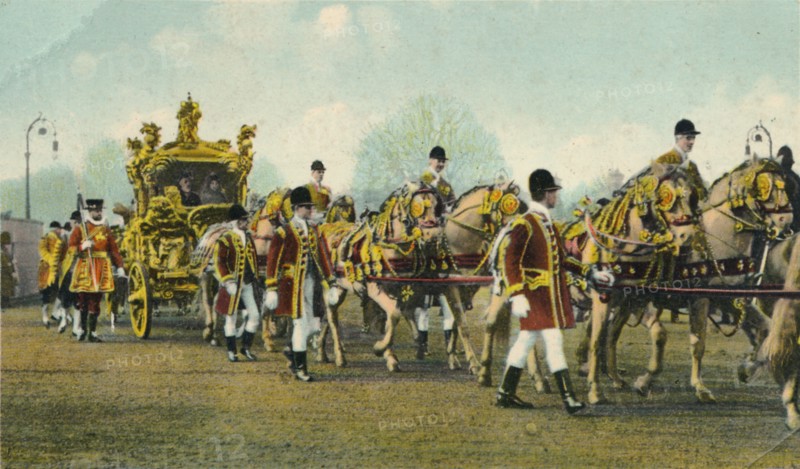 King Edward VII's State Coach used for Opening of Parliament, 1910 Artist: Unknown