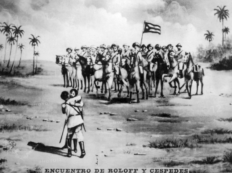 The meeting of Roloff and Cespedes, (1871), 1920s. Artist: Unknown