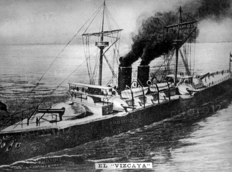 Spanish Battleship The Viscaya, (1898s), 1920s. Artist: Unknown