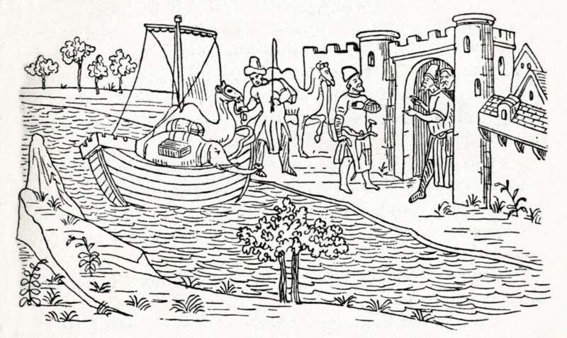 Marco Polo Lands at Ormuz', (c1300 ), 1912. Artist: Unknown