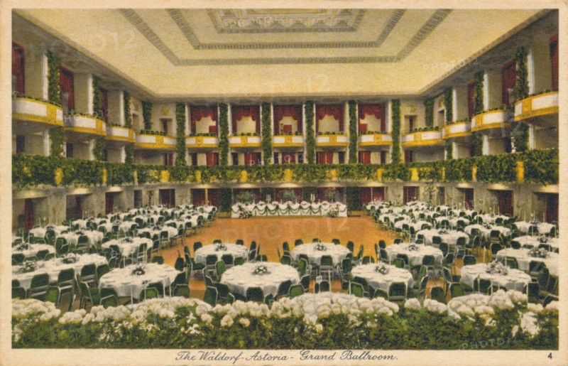 The Waldorf Astoria, Grand Ballroom, c1930s. Artist: Unknown