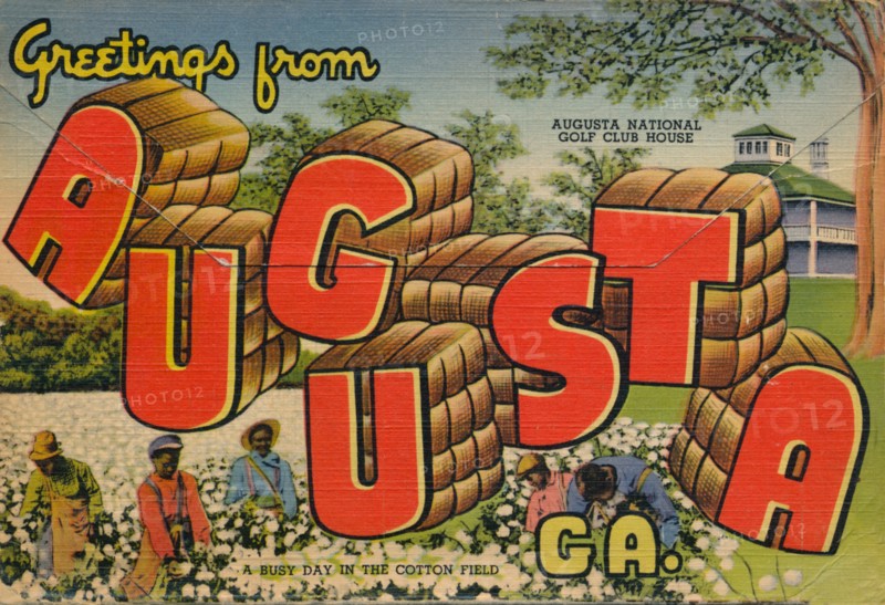 Greetings from Augusta, Georgia: A Busy day in the Cotton Field, 1943. Artist: Unknown