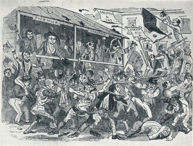 The Election at Eatanswill, (c1836), 1925. Artist: Unknown