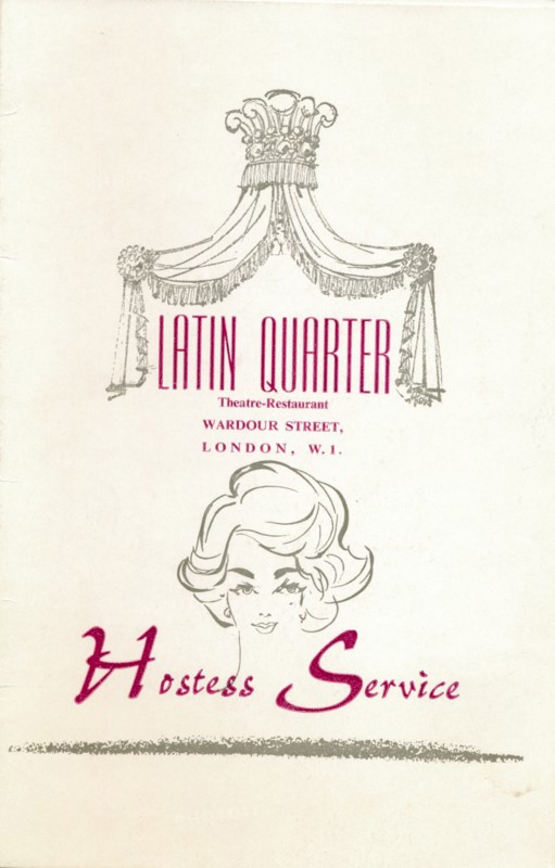 A taffif card for 'The Latin Quarter' nightclub in London's Leicester Square, c1969. Artist: Unknown