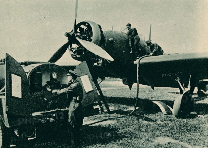 Refuelling a Wellesley Bomber, 1940. Artist: Unknown