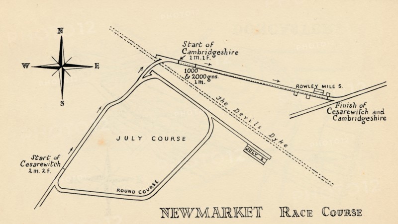 Newmarket Race Course, 1940. Artist: Unknown