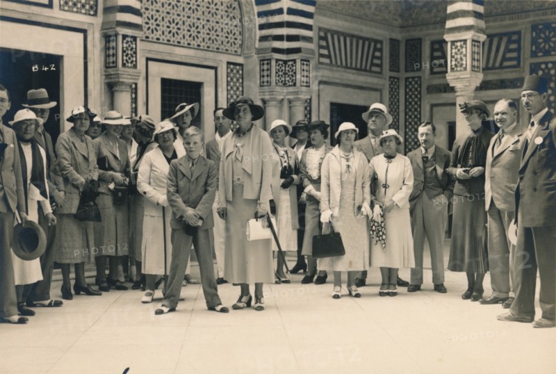 Tourists on an excursion from a cruise, possibly in Sidi Bou Said, Tunisia, 1936. Artist: Unknown