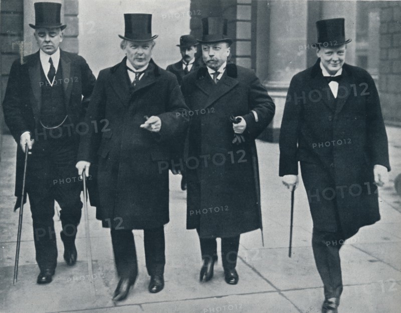 Russian Minister of Finance in England: M. Bark on his way to the House of Commons, 1914. Artist: Unknown