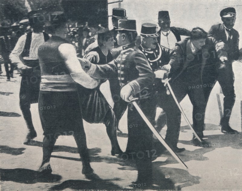Arrest of Gavrilo Princip, assassin of Archduke Franz Ferdinand, 1914. Artist: Unknown