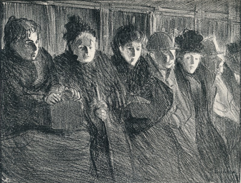 Inside A Tramcar, 1896, (1898). Artist: Theophile Alexandre Steinlen