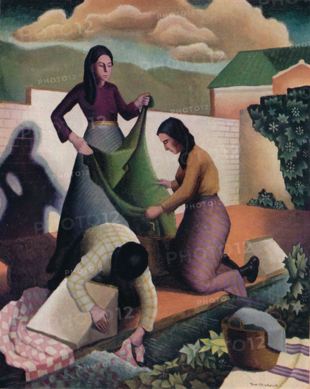 Wayside Laundry, 1935, (1937). Artist: Tom Chadwick