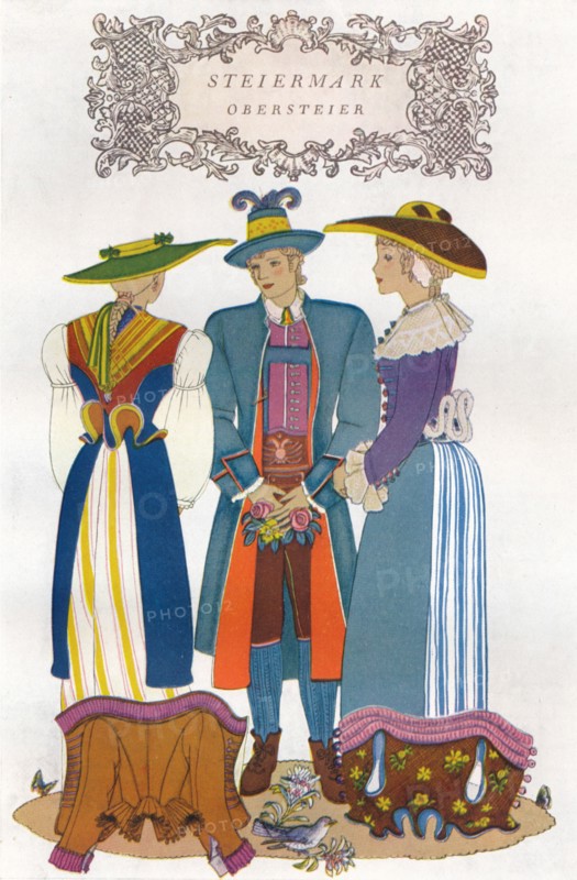 Trachten der Alpenlander, 1937. Artist: Herbert Reichner Verlag