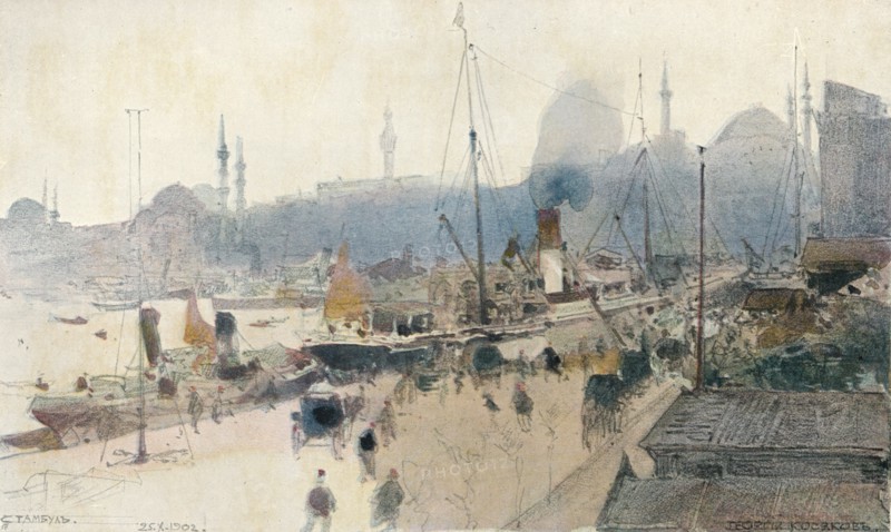The Quay, Stamboul, 1902, (1906). Artist: G Kossiakoff