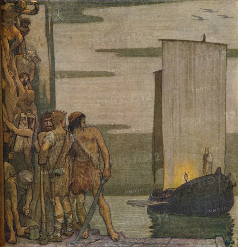 The Landing of Saint Patrick in Ireland, c1912, (1914). Artist: Edward Reginald Frampton