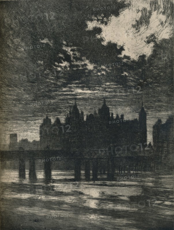 Whitehall Court, 1903. (1906-7). Artist: Joseph Pennell