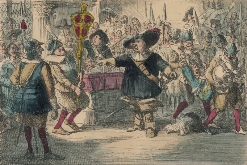 Take away that Bauble: Cromwell dissolving the long Parliament, 1850. Artist: John Leech