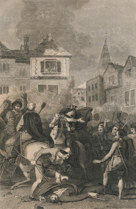 The Death of Wat Tyler, 1381, (19th century). Artist: Unknown