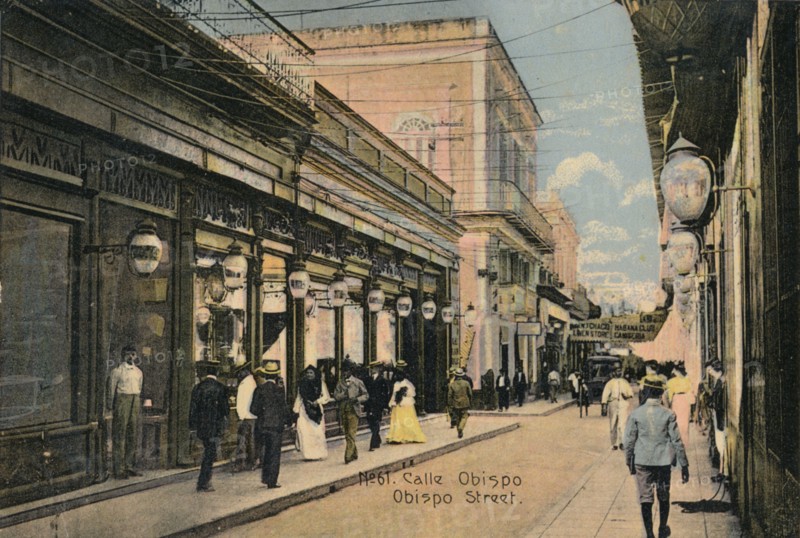 No. 61. Calle Obispo. Obispo Street, Havana, Cuba, c1910. Artist: Unknown