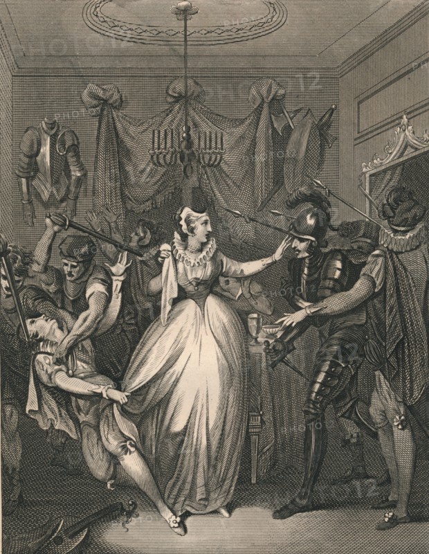 The Death of Rizzio, 1566, (1794-1812). Artist: P Rothwell