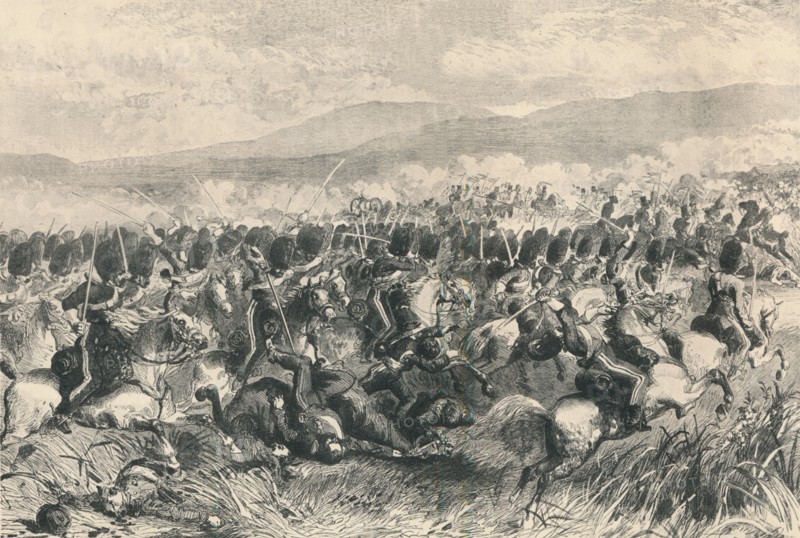 Balaclava, 25th October 1854. The Charge of the Scots Greys, 1884. Artist: Unknown