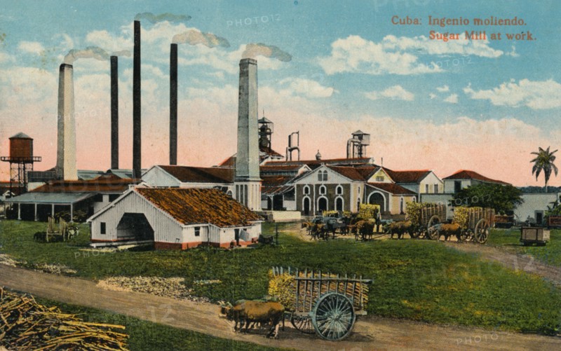 Cuba: Ingenio moliendo. Sugar Mill at work, c1900. Artist: Unknown