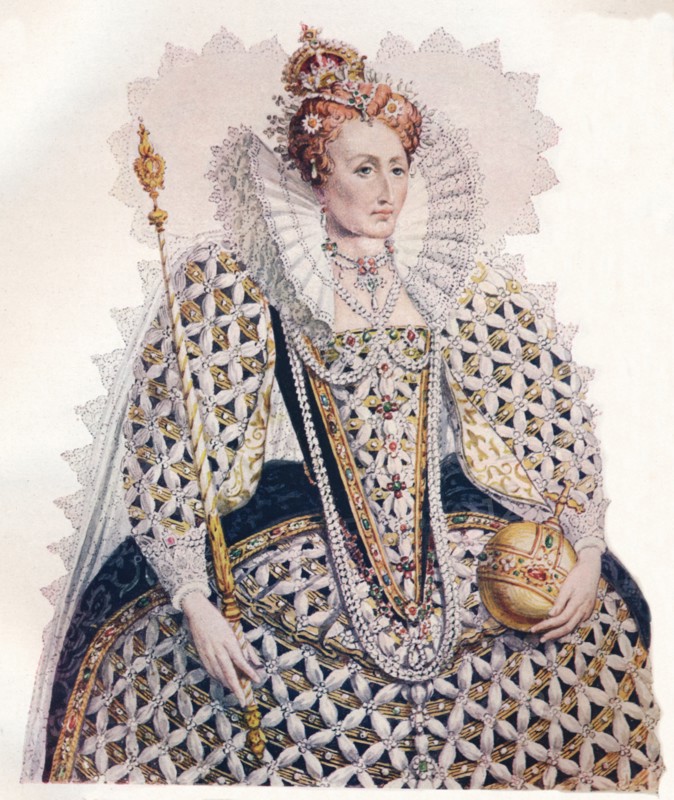 Elizabeth, Queen of England, Defeat of the Spanish Armada, 1588, (1902). Artist: Edmund Thomas Parris