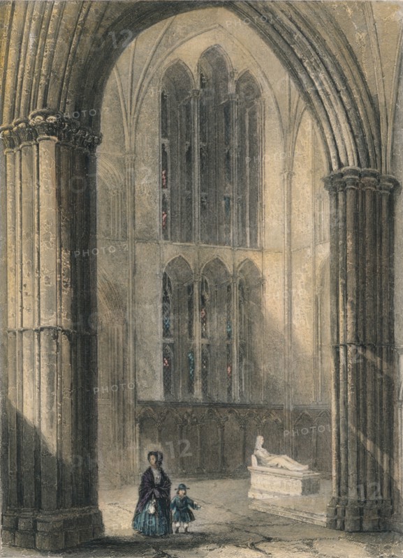 Worcester Cathedral: North Transept of Choir, 1836. Artist: Henry Winkles