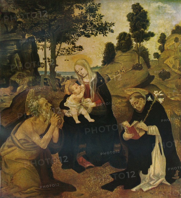 The Virgin and Child with Saints Jerome and Dominic, c1485, (1911). Artist: Filippino Lippi