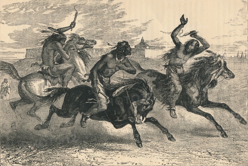 An Indian Horse Race, c19th century. Artist: Unknown