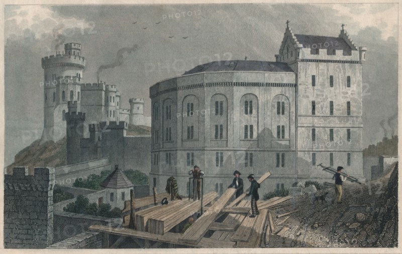East End of the Bridewell, and Jail Governor's House, Edinburgh, 1829. Artist: William Tombleson