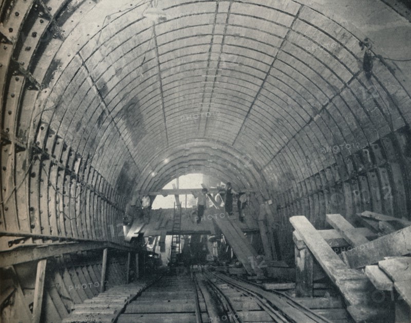 Modern Emulation of Piranesi: No. 3 escalator tunnel at Piccadilly Circus Station, 1929. Artist: Unknown