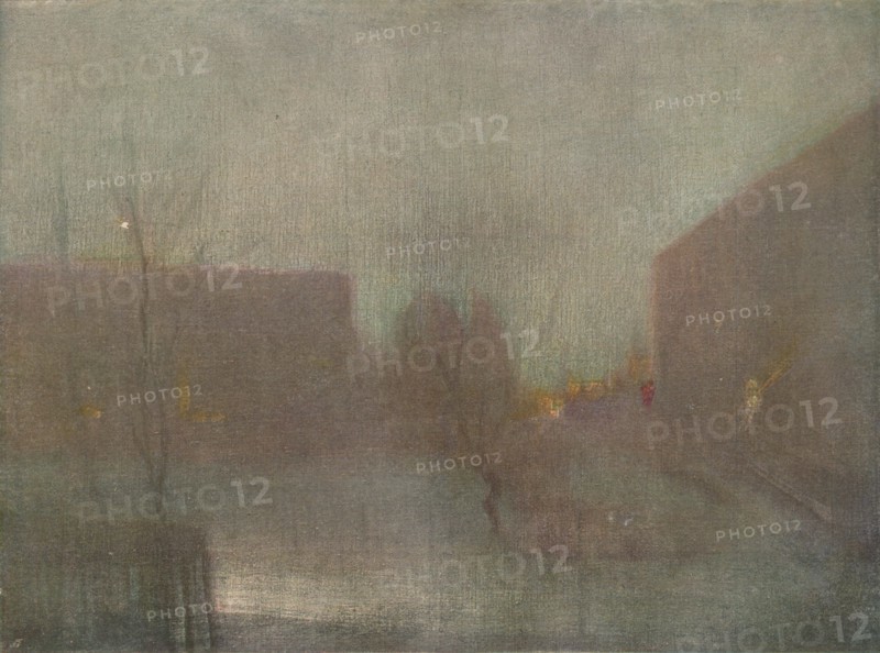 'Nocturne Trafalgar Square Chelsea Snow', 1876 (1903-1904).  Artist: James Abbott McNeill Whistler.