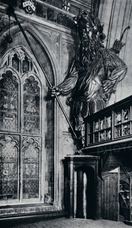 'Gog (Gogmagog), One of the two City giants burnt in the London Guildhall fire, 1940'. Artist: Unknown.