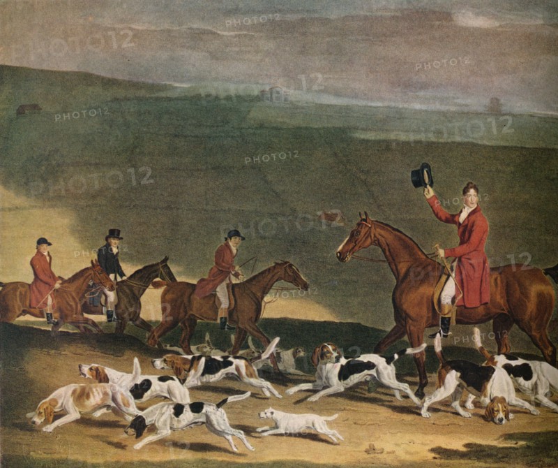 'Francis Dukinfield Astley, Esq., and his Harriers', 1809. (1941). Artist: Richard Woodman.