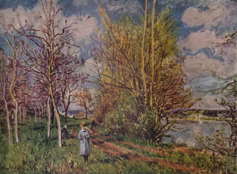 'Spring on the River Banks', late 19th century. (1941). Artist: Alfred Sisley.