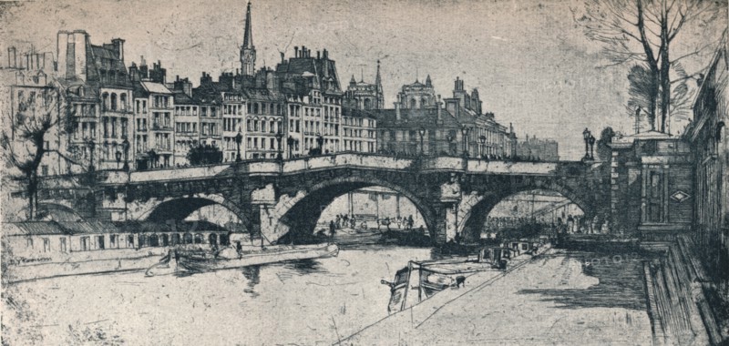 'Pont Neuf: plate one from the Paris Set', 1904. Artist: David Young Cameron.