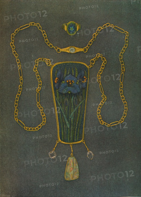 'A Necklet in Gold, Enamel and Precious Stones, c1901. Artist: Nelson Ethelred Dawson