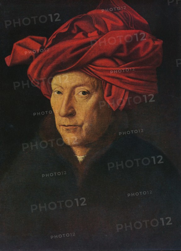 'Portrait of a Man (Self Portrait?)', 1433.  Artist: Jan van Eyck.